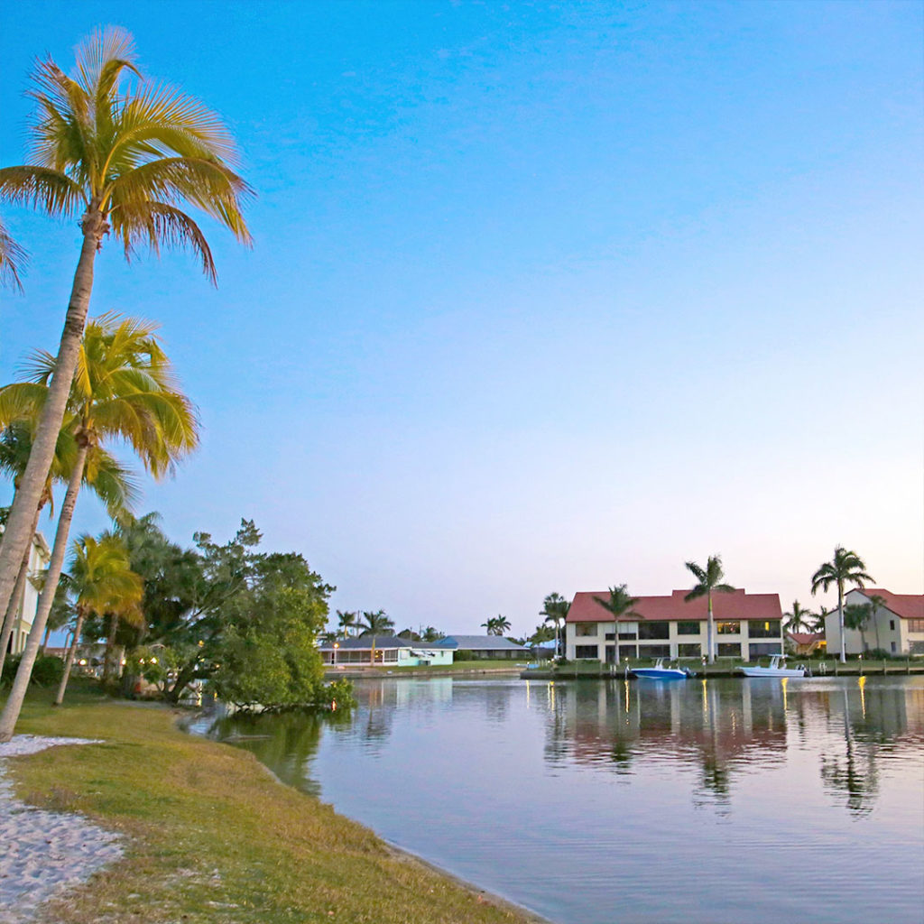 Birmini Canal of Cape Coral at the sunset