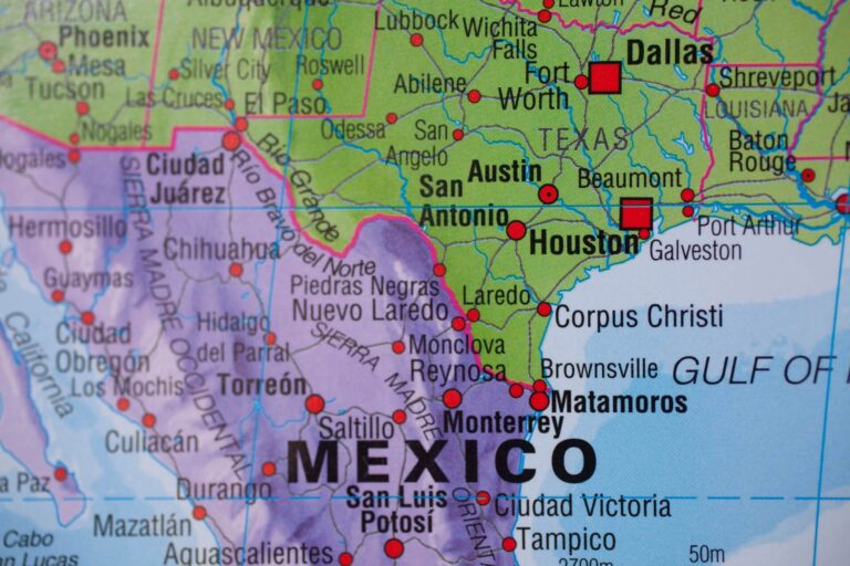 texas map with most important cities